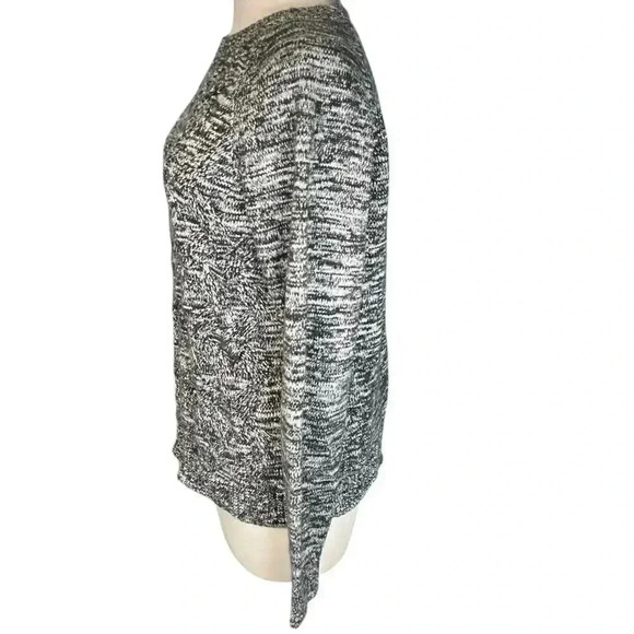 LANDS END Drifter Chunky Cable Knit Sweater Gray with White 100% Baumwolle - Picture 3 of 11
